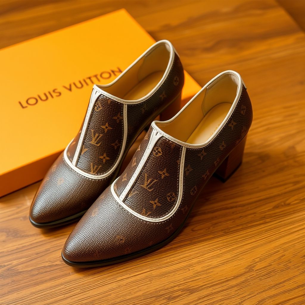 Pantofi Louis Vuitton maro închis eleganți