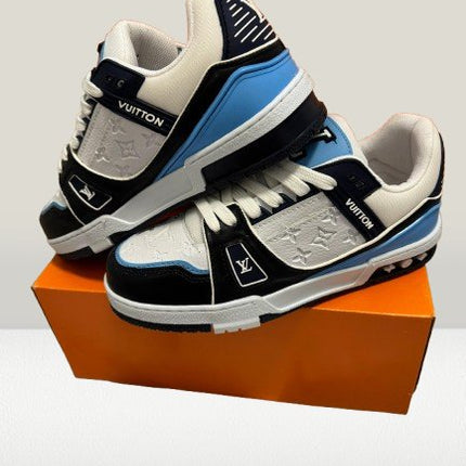 Designer white and blue Louis Vuitton Sneakers