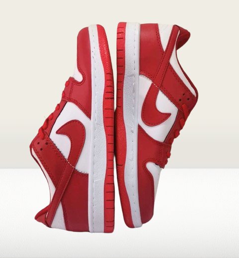 Nike Dunk Panda red and white colorway sneakers 