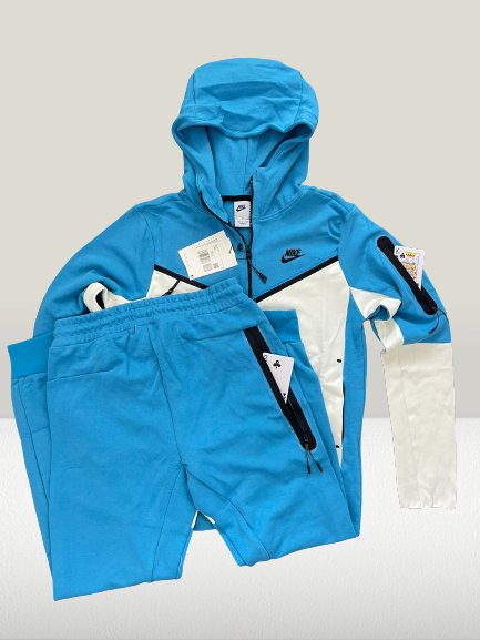 Nike Tech Fleece pentru bebeluși – combinație de albastru și alb