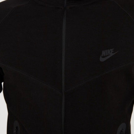 Partea de hanorac Tech Fleece negru cu lanț și logo-ul Nike