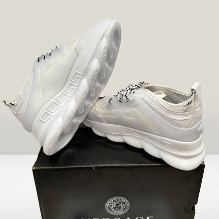 Trendy Versace Chain Reaction White streetwear look