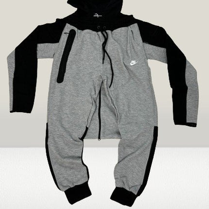 Vedere detaliată a setului Nike Tech Fleece GRI-NEGRU