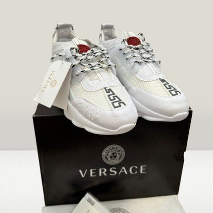 Versace Chain Reaction White sneakers front view

