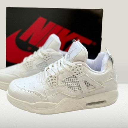close view of Jordan 4 White Shoes